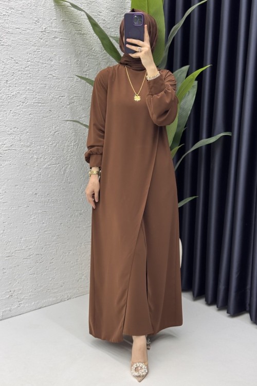 Neslişah Pantolon Takım  Kahverengi