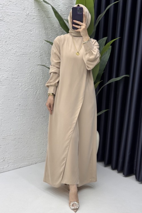 Neslişah Pantolon Takım  Taş Rengi
