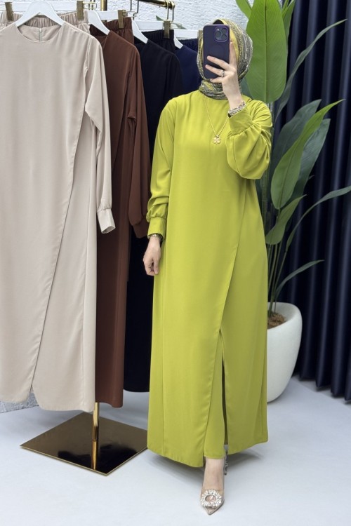 Neslişah Pantolon Takım  Yağ Yeşili