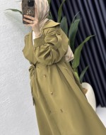 Rabia Trench Tesettür Giyim  Zeytuni