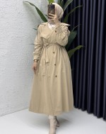 Rabia Trench Tesettür Giyim  Taş Rengi