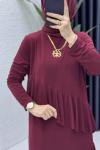 Sahra Elbise Tesettür Giyim Bordo
