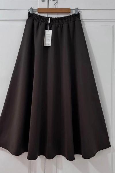 PREMİUM VALON ETEK KAHVERENGİ